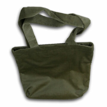 Olivgrüne Einkaufstasche aus Cord